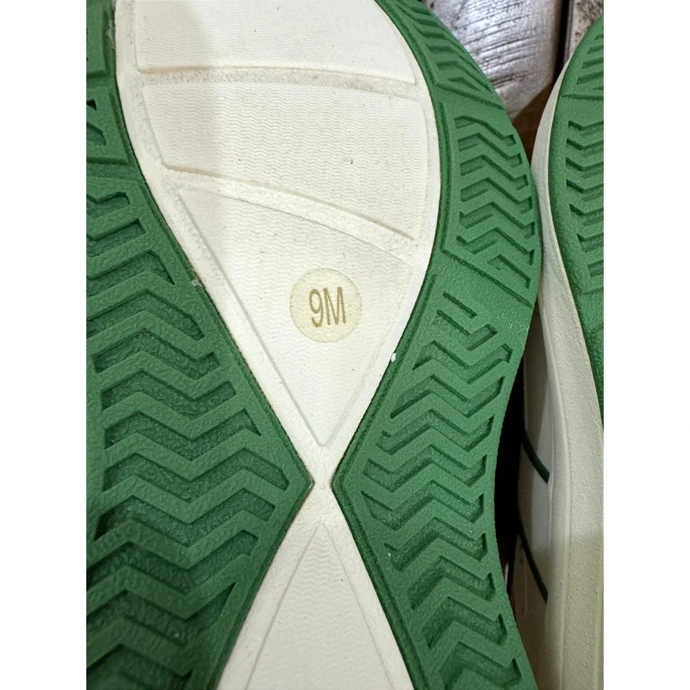 Tory‎ Burch T Runner Knit Mesh Sneaker Shoes White Green Size 9